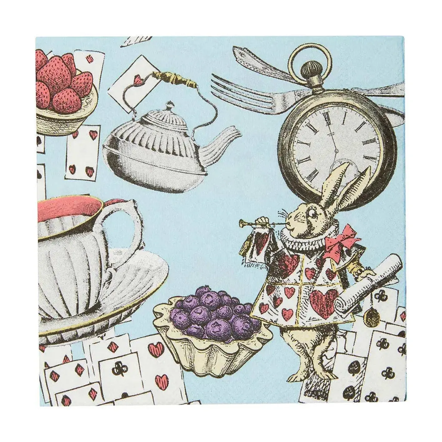 Talking Tables Alice in Wonderland Blue Cocktail Napkins - 20 pack
