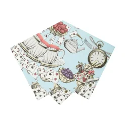 Talking Tables Alice in Wonderland Blue Cocktail Napkins - 20 pack