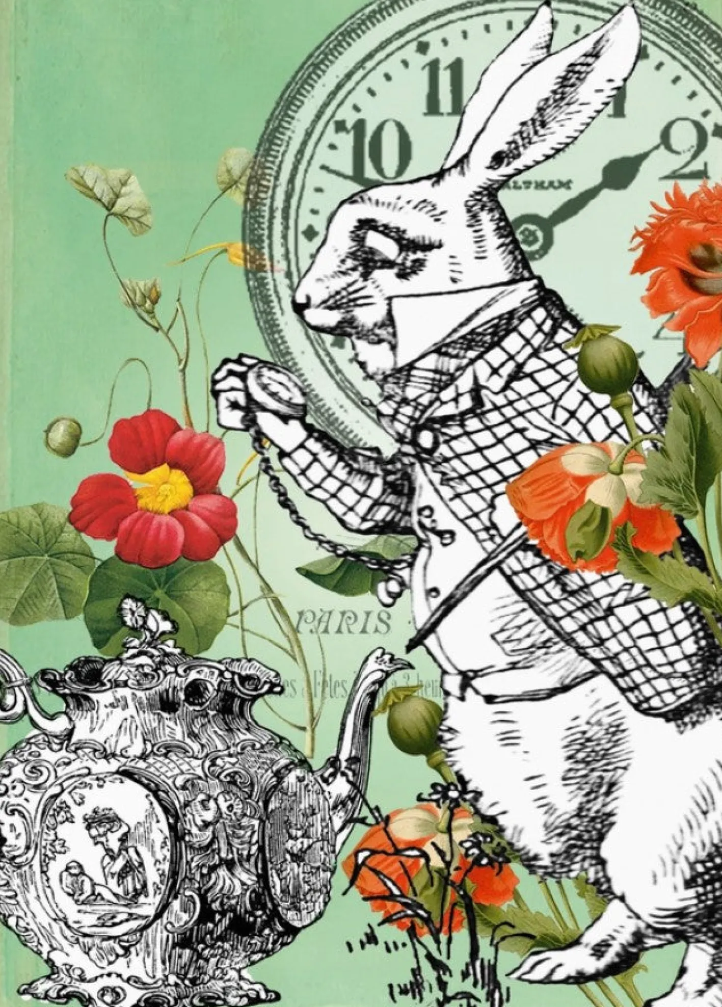 Madame Treacle Alice In Wonderland Nearly Ten to Two Greetings Card