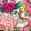 Madame Treacle Alice in Wonderland-Pink Flowers Greetings Card