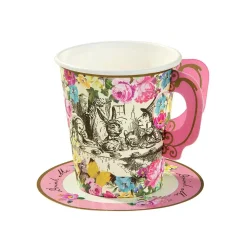 Talking Tables Alice in Wonderland Teacups & Saucer Set - 12 pack