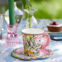 Talking Tables Alice in Wonderland Teacups & Saucer Set - 12 pack
