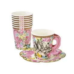 Talking Tables Alice in Wonderland Teacups & Saucer Set - 12 pack