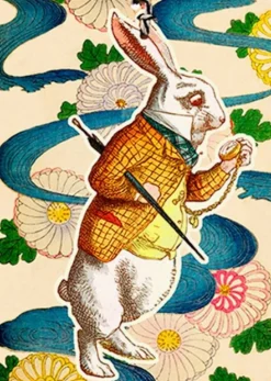 Madame Treacle Alice In Wonderland - White Rabbit Fandangle Greetings Card