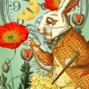 Madame Treacle Alice In Wonderland White Rabbit in the Poppy Garden Greetings Card