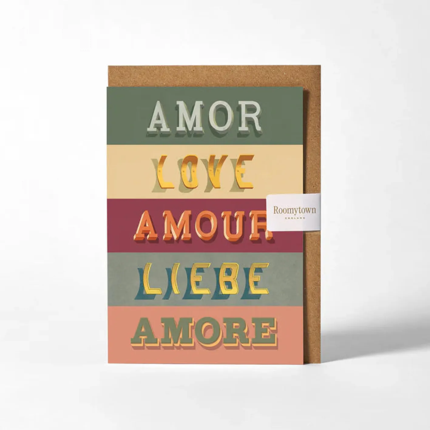 Roomytown Amour Love Greetings Card
