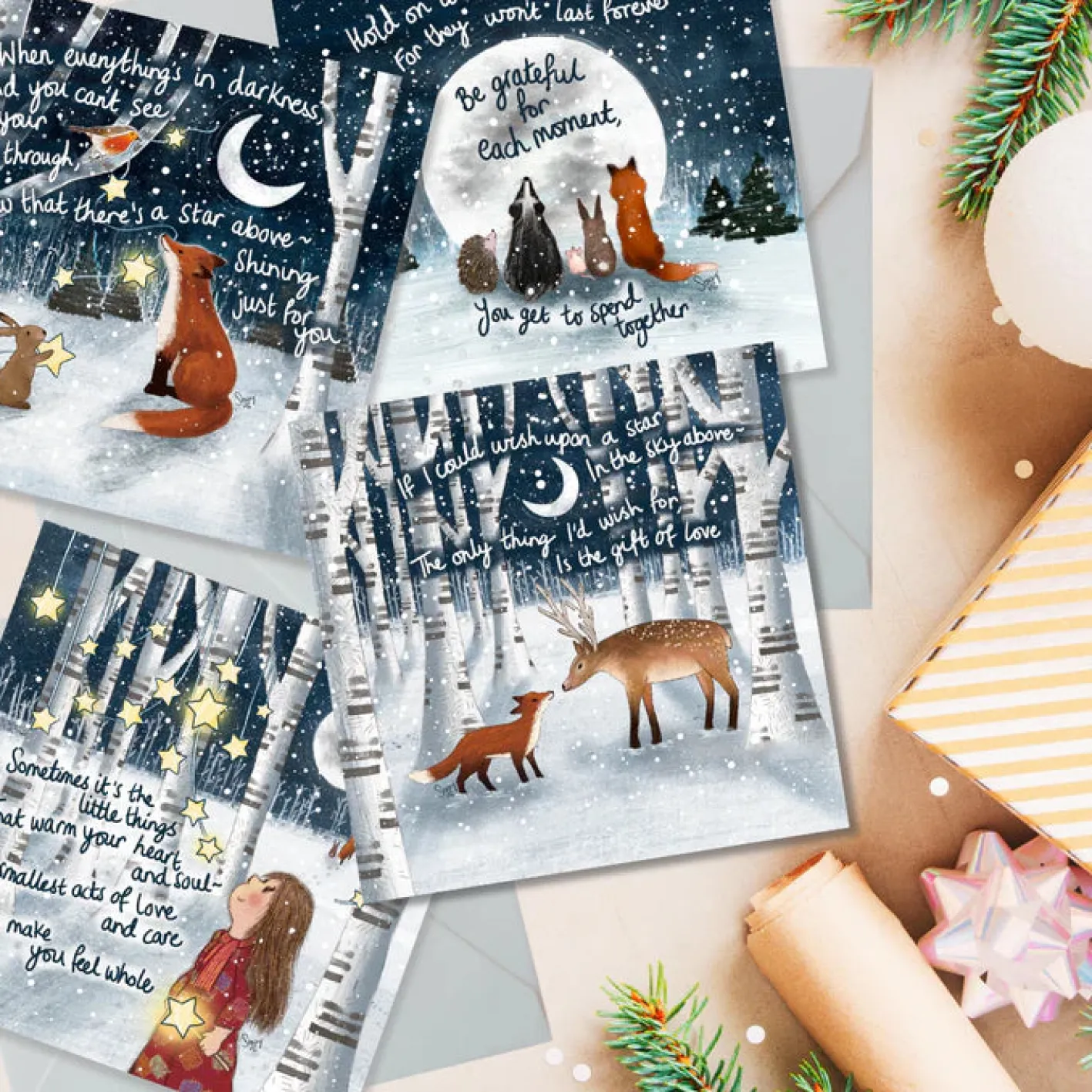 Fox Under The Moon 'A Star Above' Greeting Card