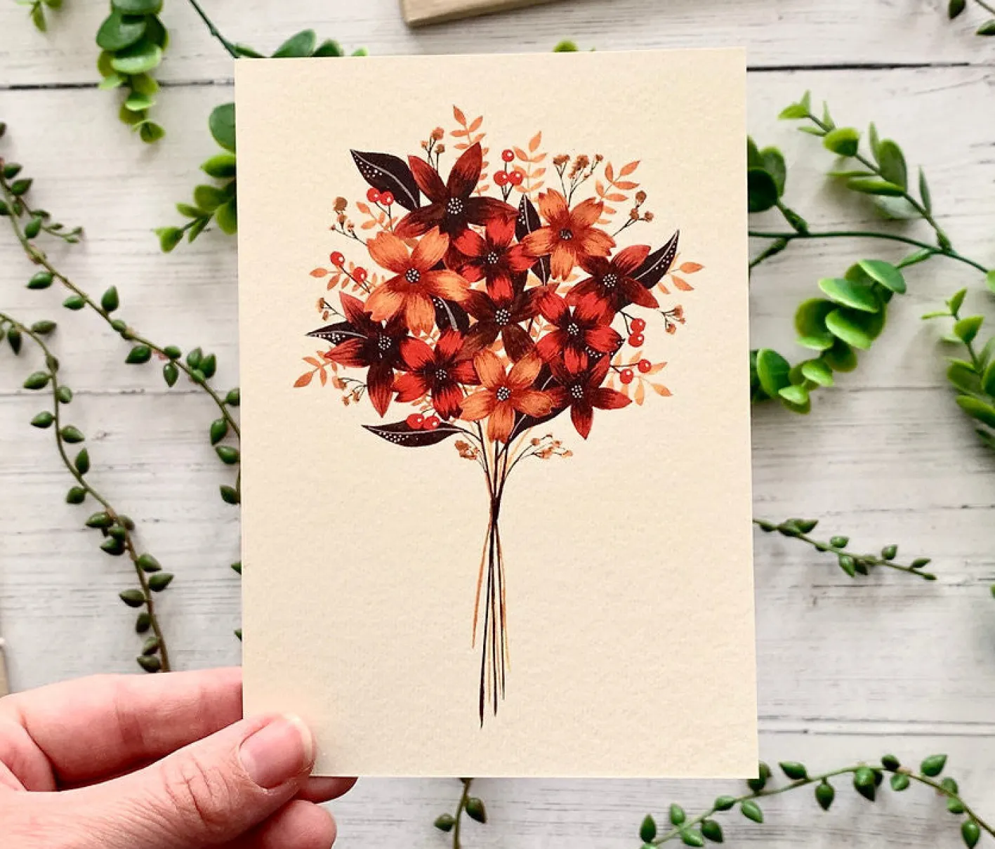 Becky Amelia Autumn Bouquet Greeting Card