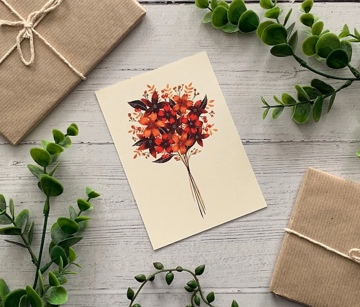 Becky Amelia Autumn Bouquet Greeting Card