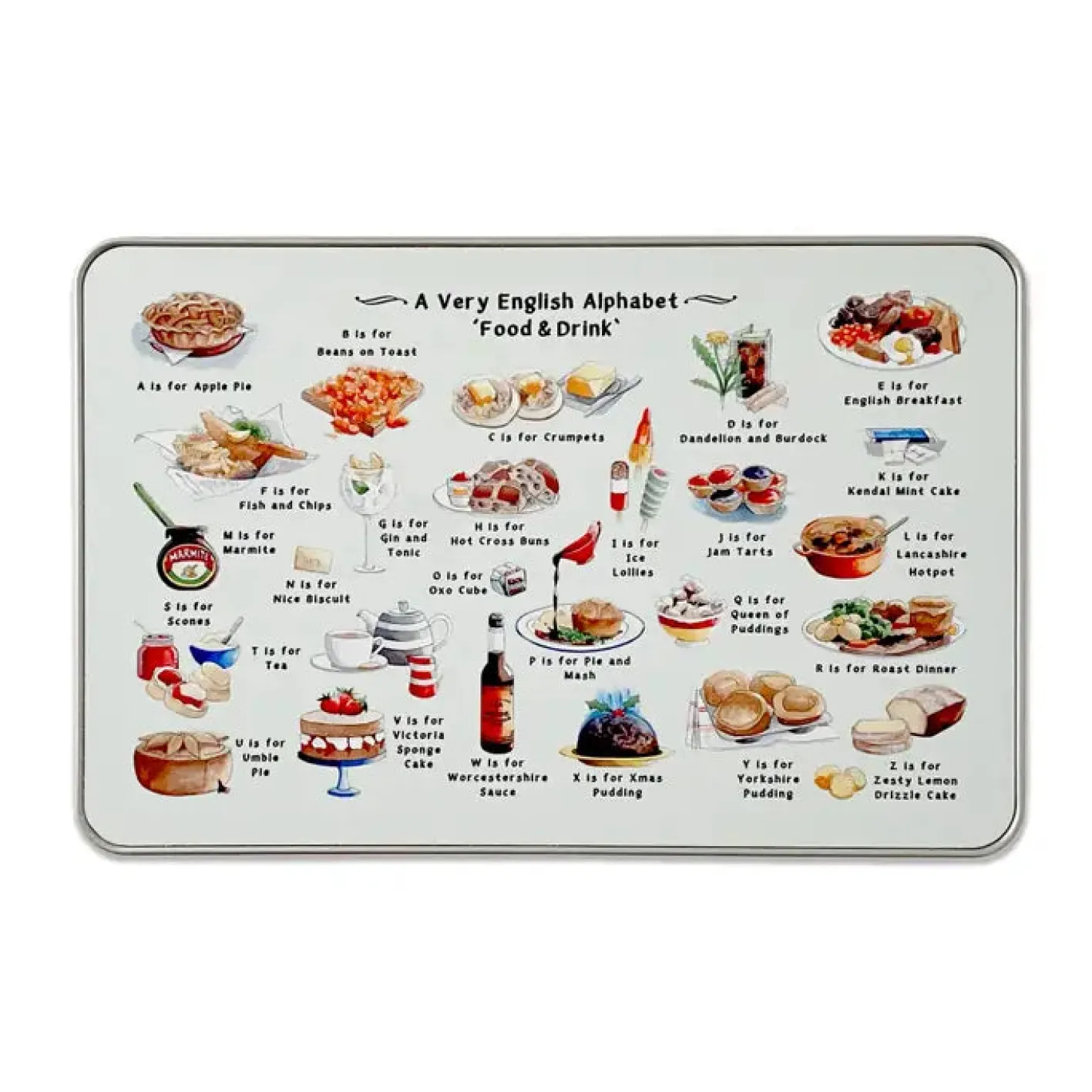 Yeti A Very English Alphabet 'Food and Drink' Storage Tin