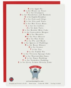Yeti A Very English Alphabet Food & Drink Greeting Card