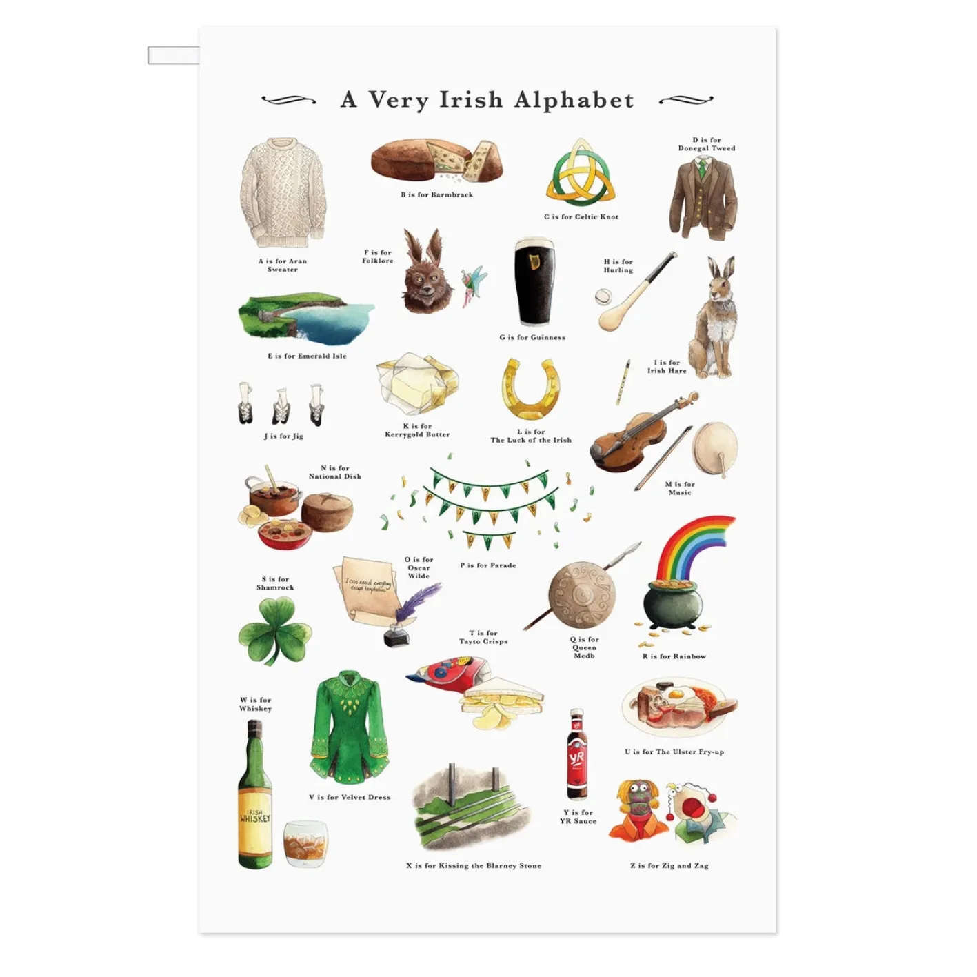 Yeti A Very Irish Alphabet Tea Towel
