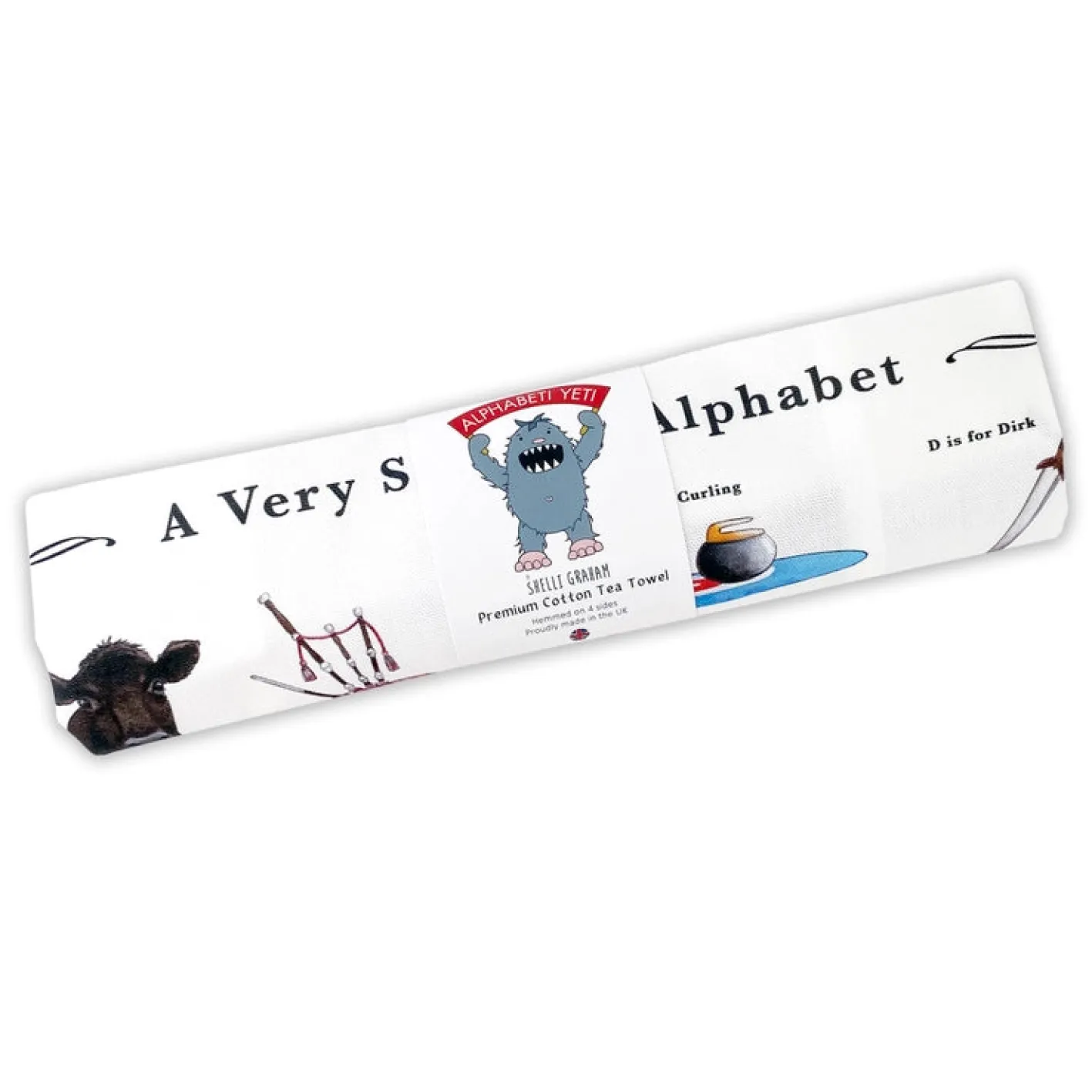Yeti A Very Scottish Alphabet Tea Towel