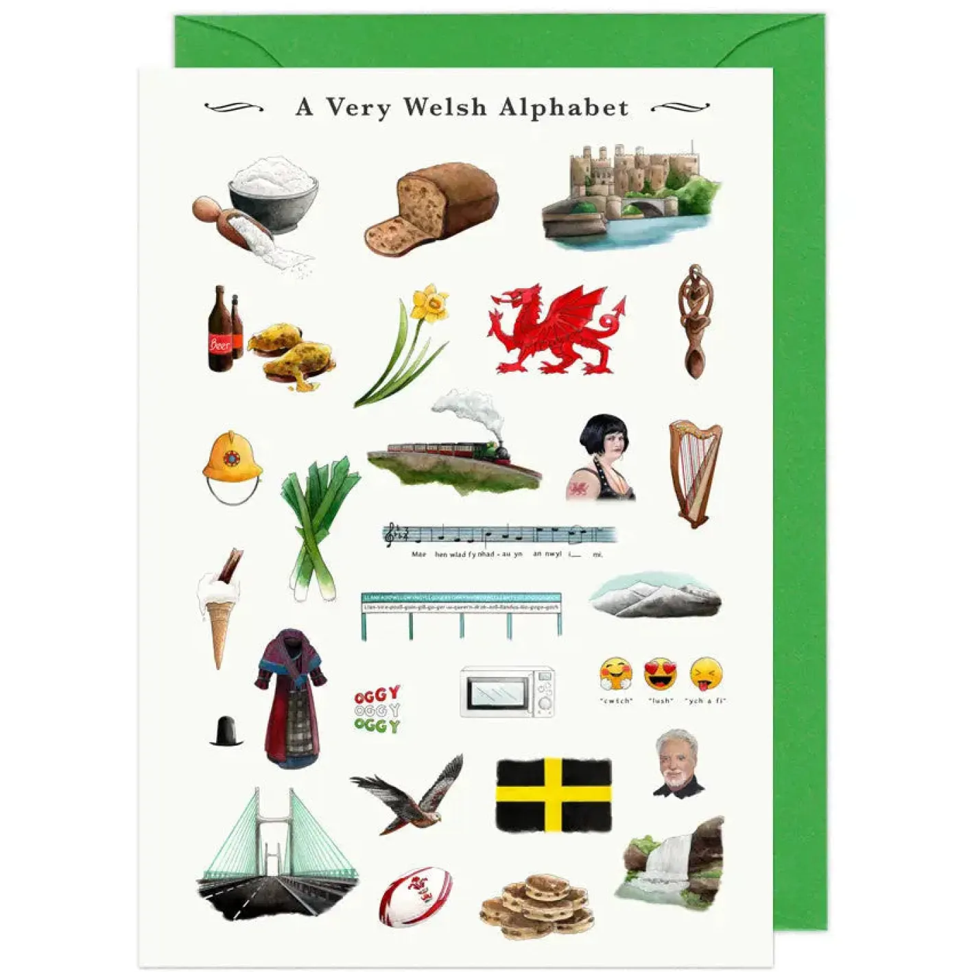 Yeti A Very Welsh Alphabet Greeting Card