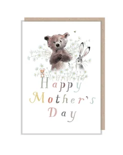 Paper Shed Design Bear, Hare and Mouse with Daisies Mother's Day Greetings Card