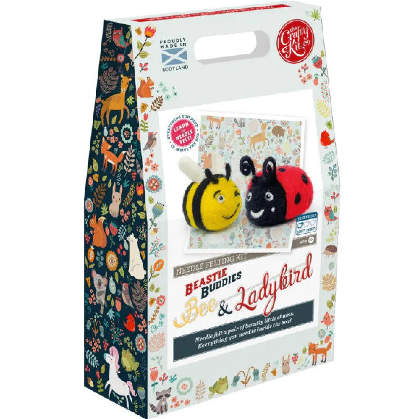 The Crafty Kit Co. Beastie Buddies Bee & Ladybird Needle Felting Craft Kit