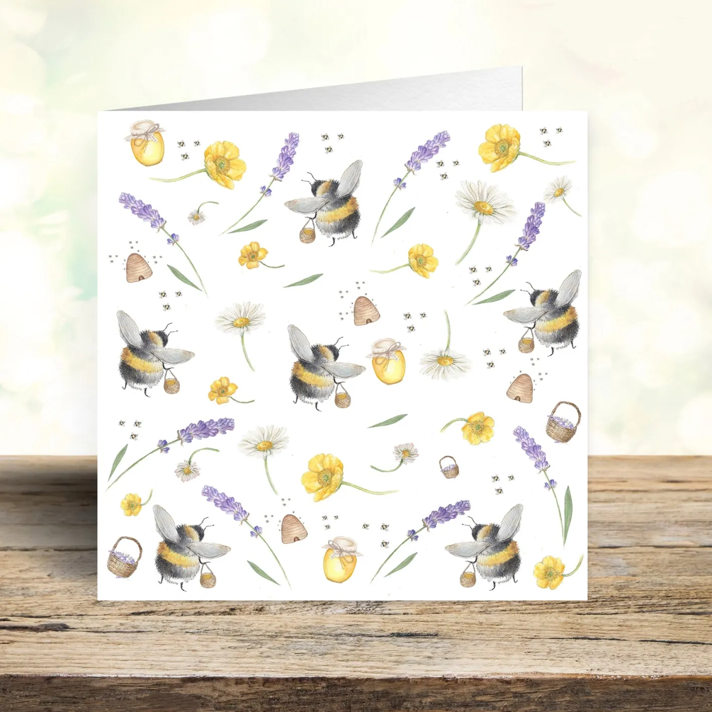 West Country Designs Bee & Lavender Art Card