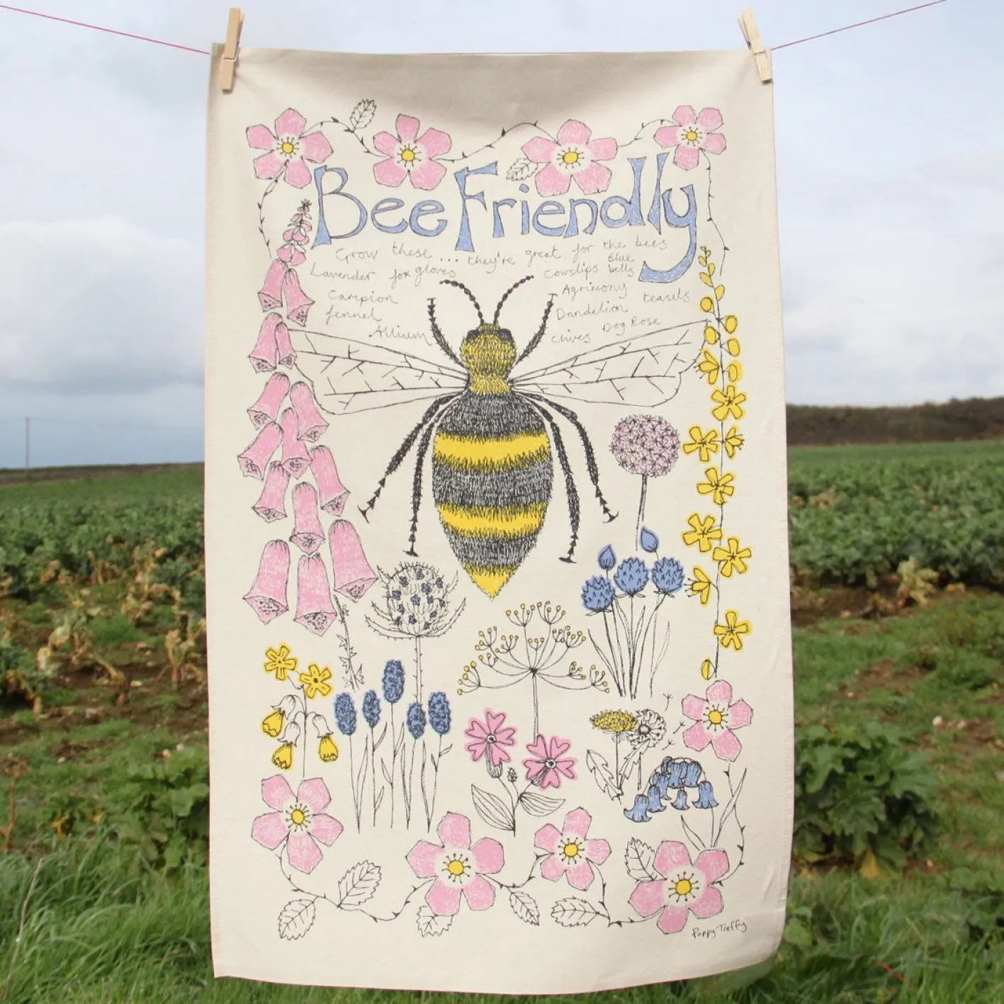 Poppy Treffry Bee Friendly Tea Towel