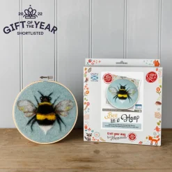 The Crafty Kit Co. Bee in a Hoop Needle Felting Kit