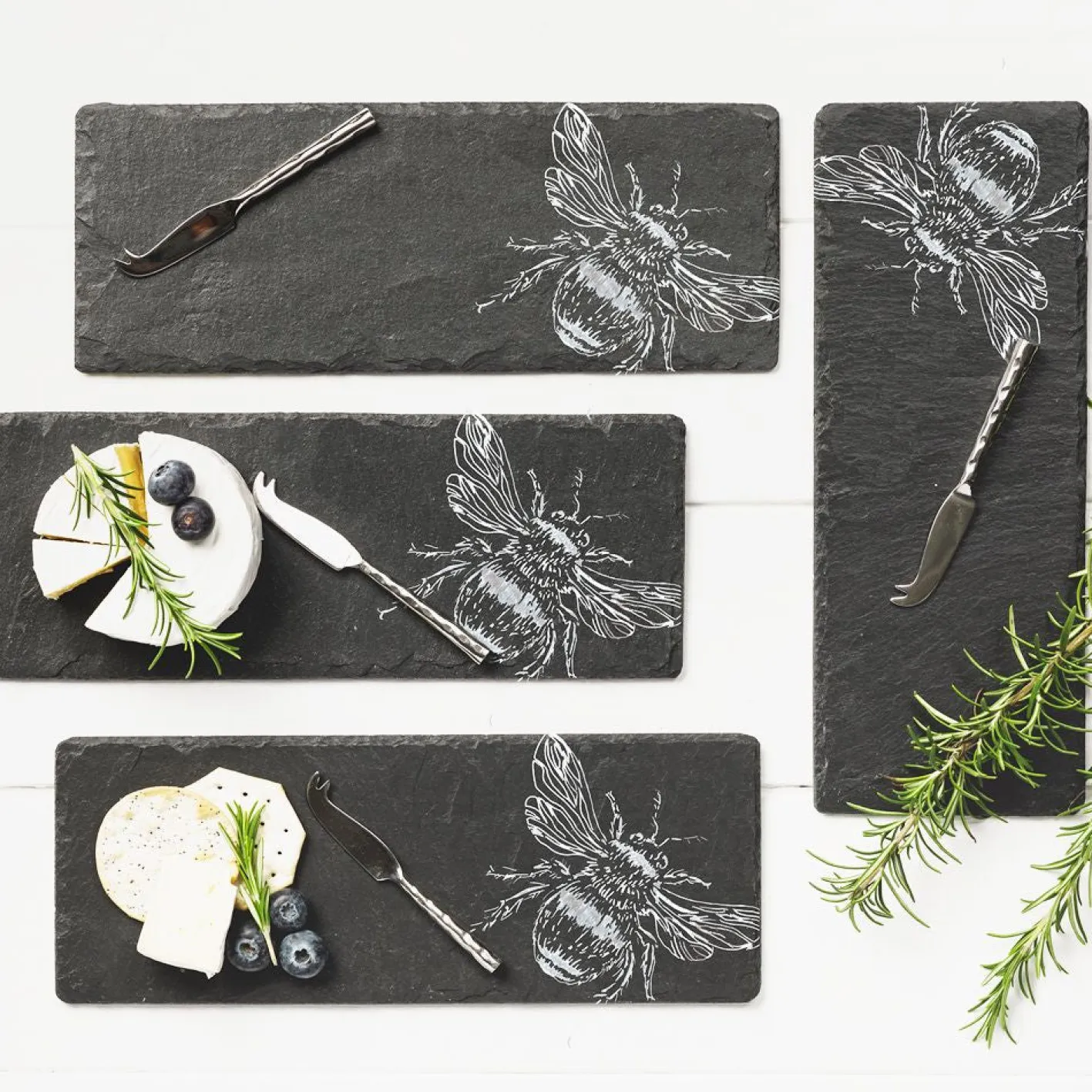 Selbrae Bee Mini Cheese Board and Knife Set of 4