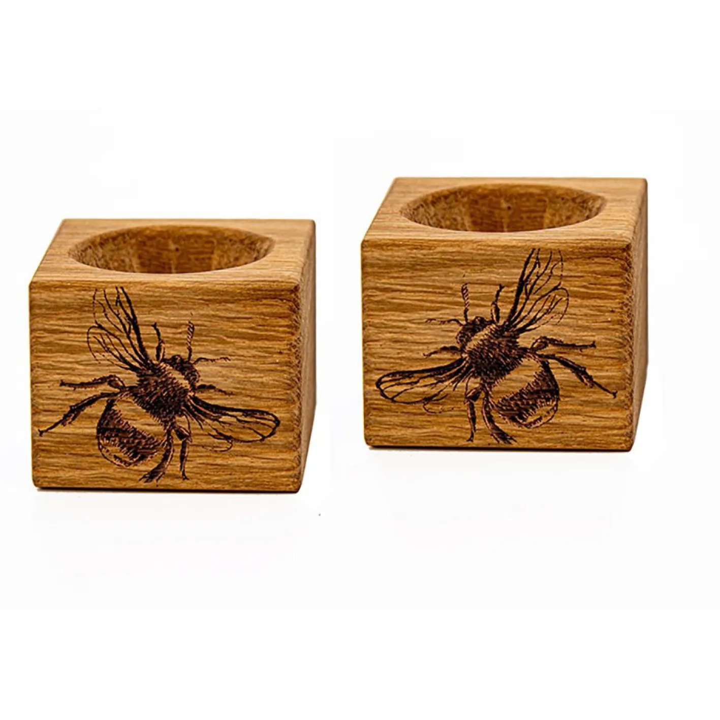 Selbrae Bee Oak Egg Cups - Set of 2