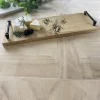 Selbrae Bee Oak Serving Tray with Burnished Steel Handles