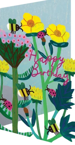 Roger La Borde Bees & Ladybirds, Birthday Laser Greeting Card