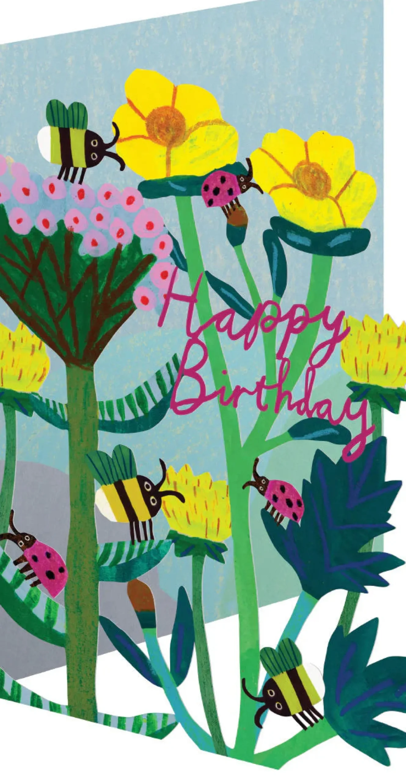 Roger La Borde Bees & Ladybirds, Birthday Laser Greeting Card