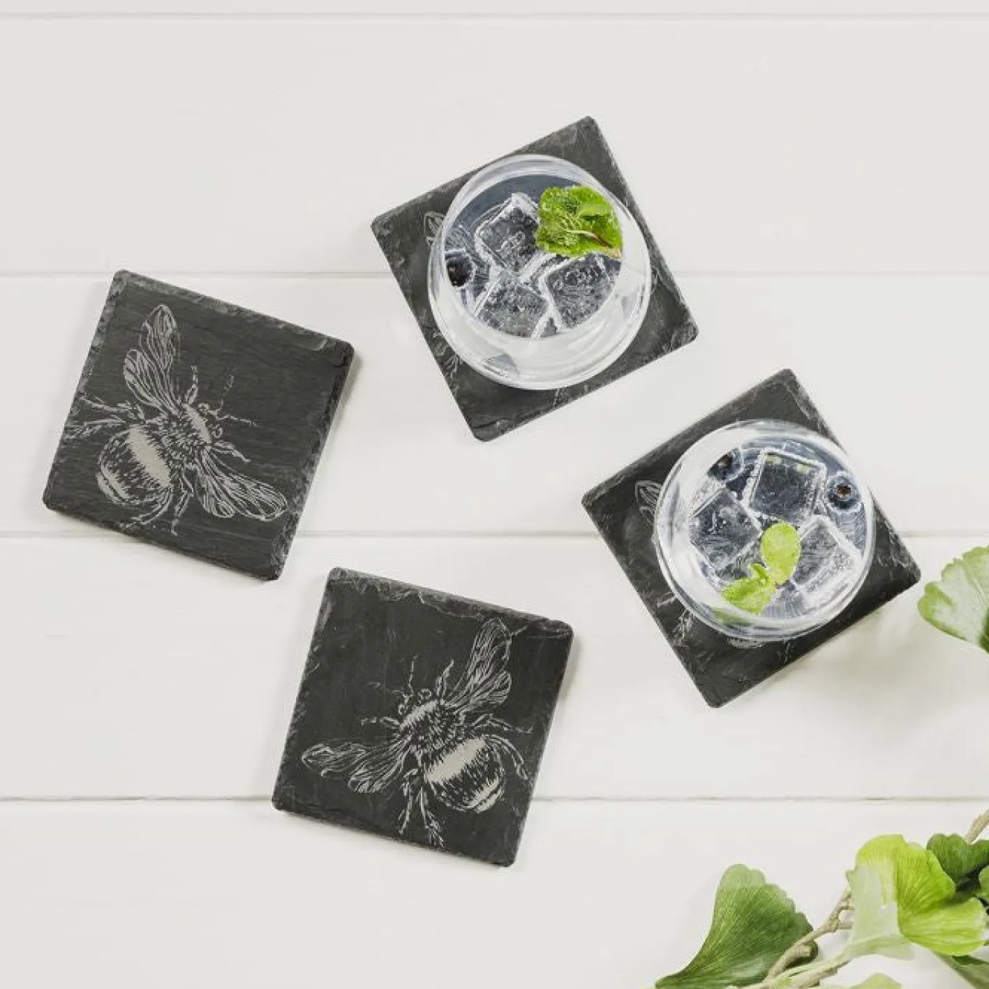 Selbrae Bee Slate Coasters- Set of 4
