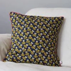 Poppy Treffry Bees Piped Cushion
