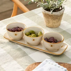 Sophie Allport Bees Stoneware set of 3 Nibbles Bowls