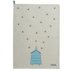 Sophie Allport Bees Teal Scene Tea Towel
