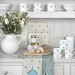 Sophie Allport Bees Teal Scene Tea Towel