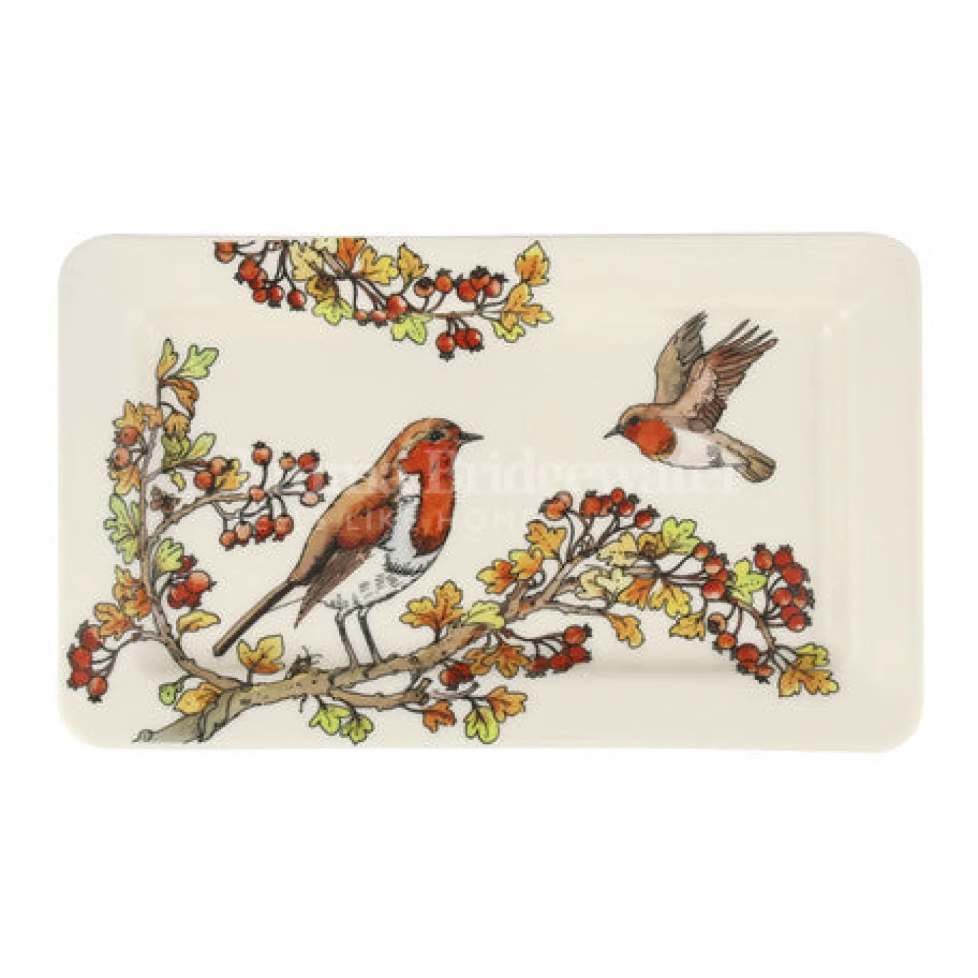 Emma Bridgewater Birds in the Hedgerow Rosehip & Robin Medium Oblong Plate