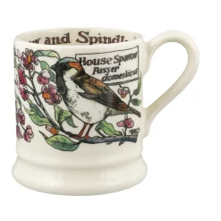 Emma Bridgewater Birds In The Hedgerow Spindle & House Sparrow 1/2 Pint Mug