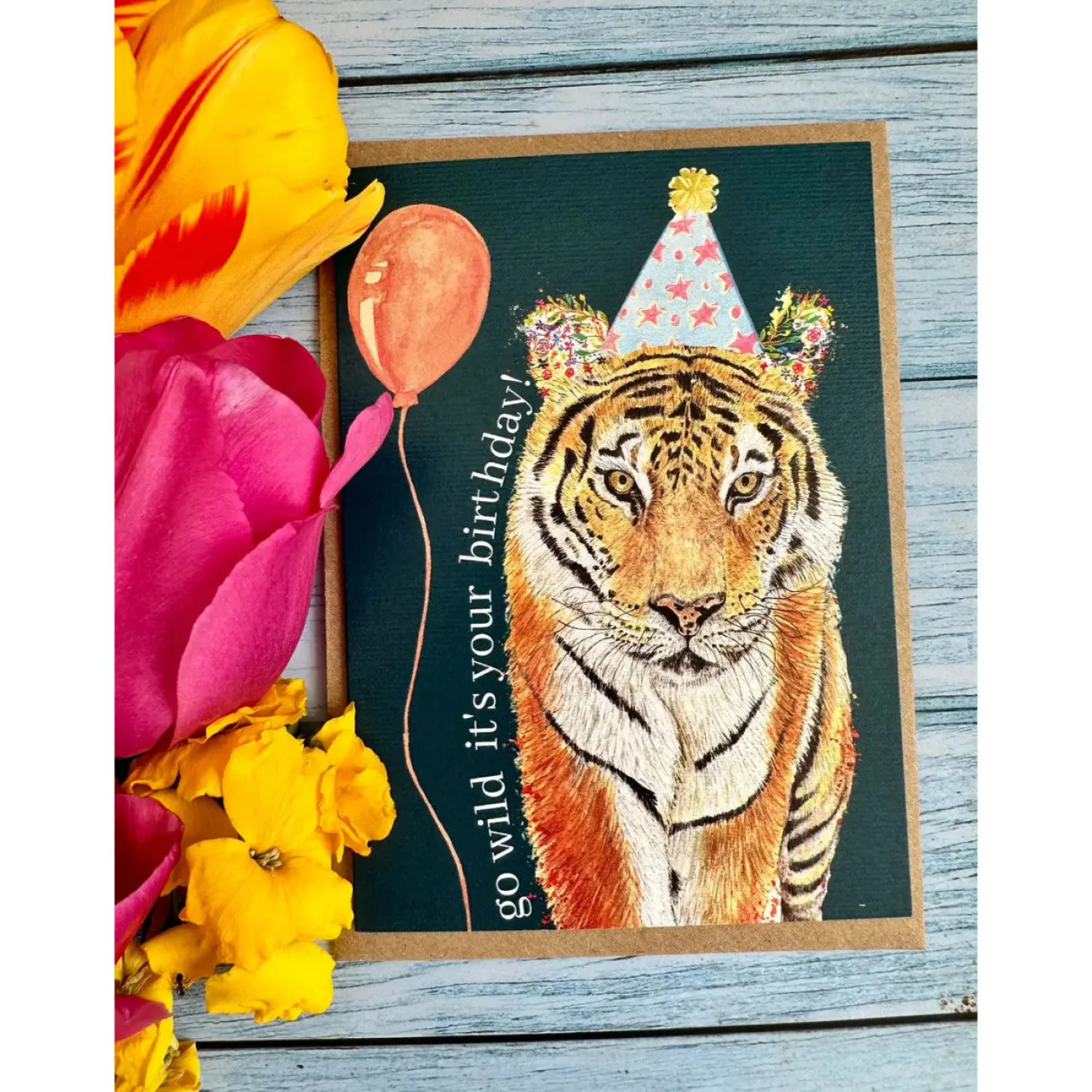 Jen Winnett Birthday Tiger Eco-card