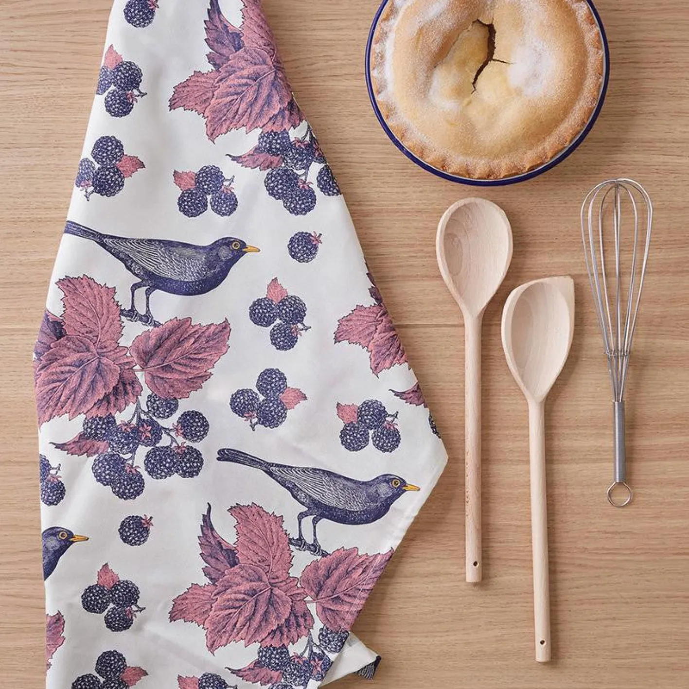 Thornback & Peel Blackbird & Bramble Tea Towel
