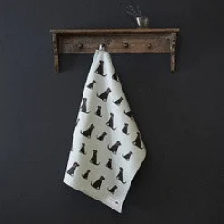 Sweet William Black Labrador Tea Towel