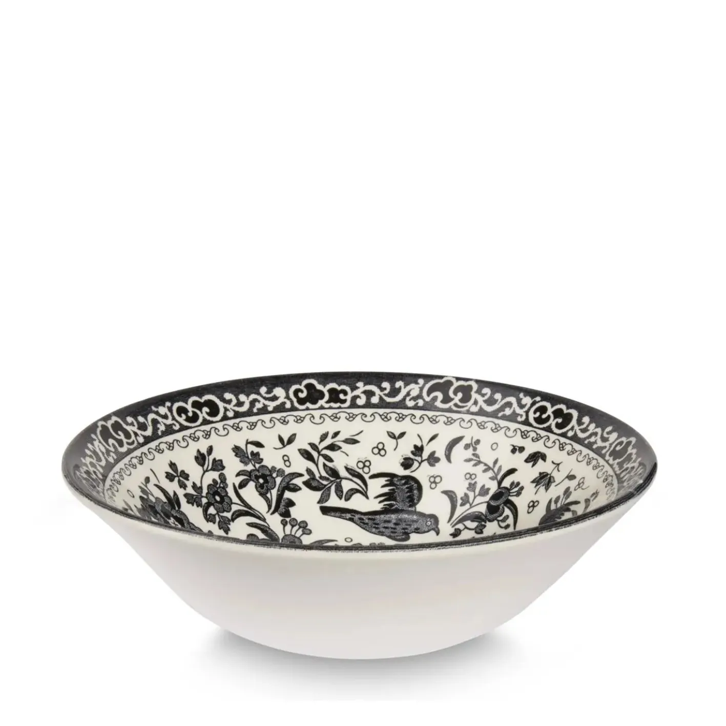 Burleigh Black Regal Peacock Cereal Bowl