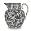 Burleigh Black Regal Peacock Etruscan Large Jug