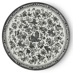 Burleigh Black Regal Peacock Large Plate 10 in