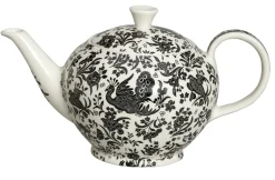 Burleigh Black Regal Peacock Large Teapot
