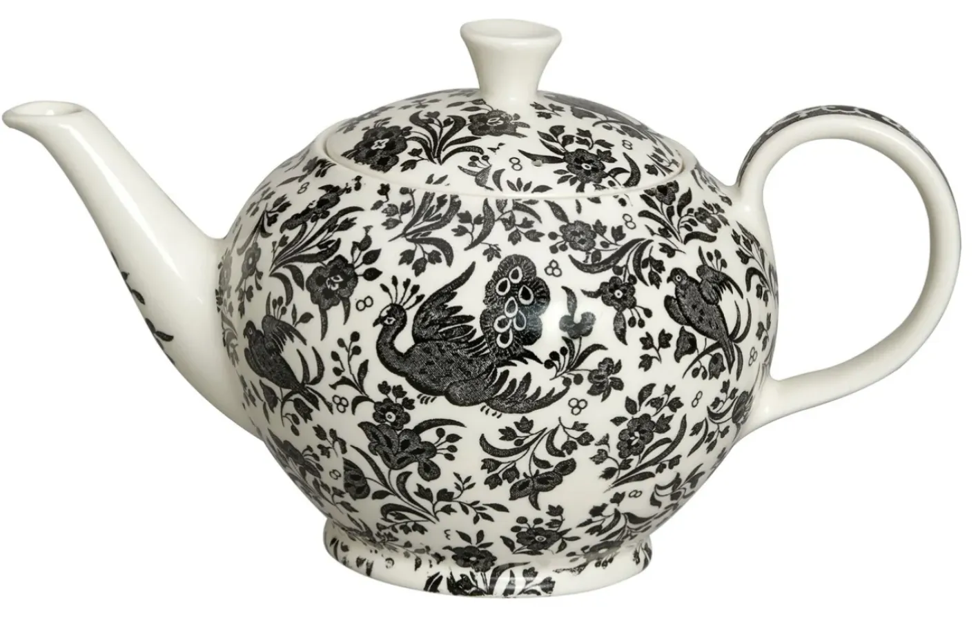 Burleigh Black Regal Peacock Large Teapot