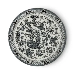 Burleigh Black Regal Peacock Medium Plate 8 3/4 in