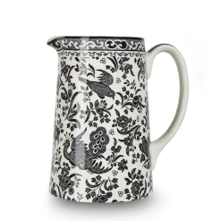 Burleigh Black Regal Peacock Medium Tankard Jug