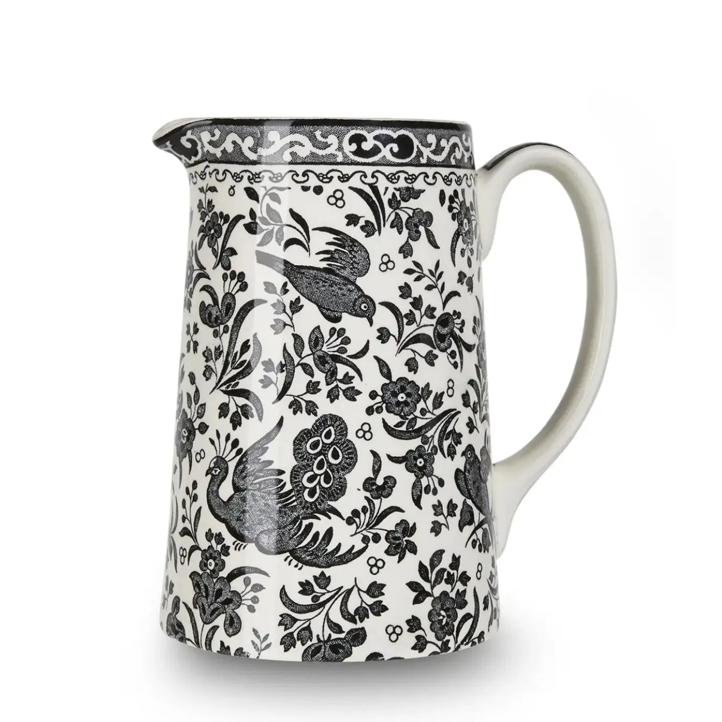 Burleigh Black Regal Peacock Medium Tankard Jug