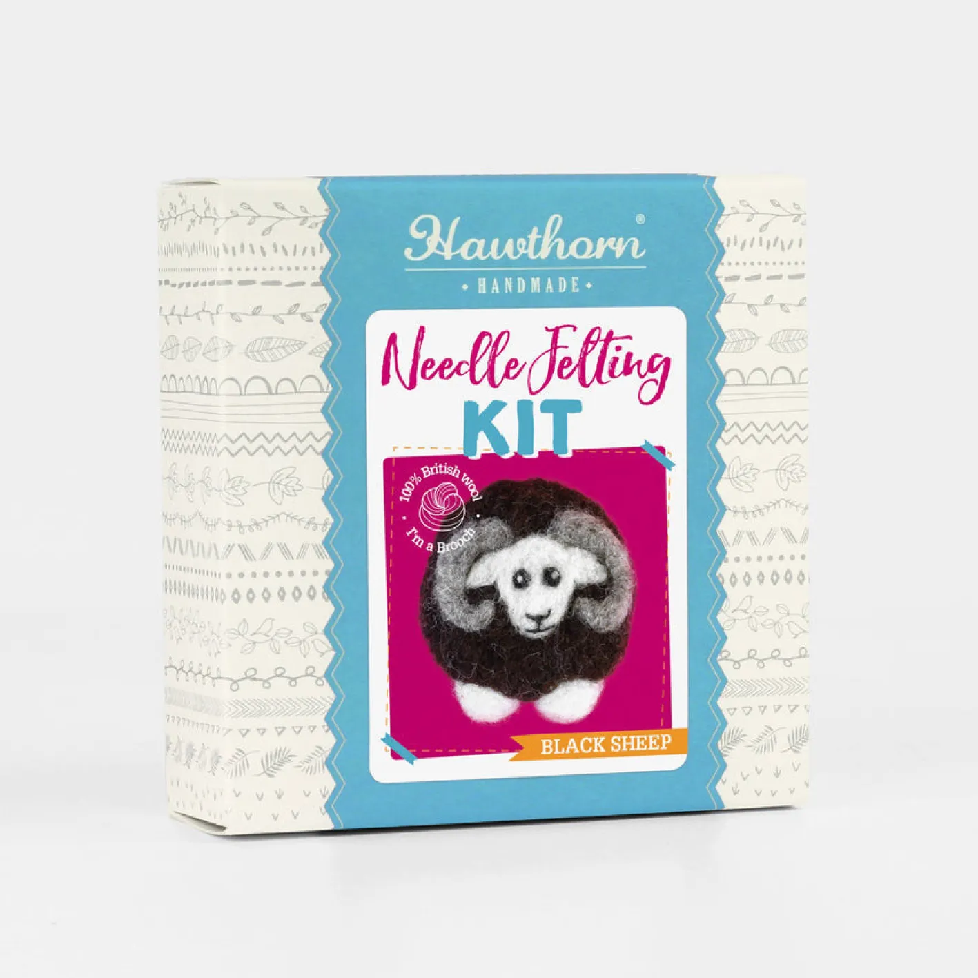 Hawthorn Handmade Black Sheep Brooch Felting Kit