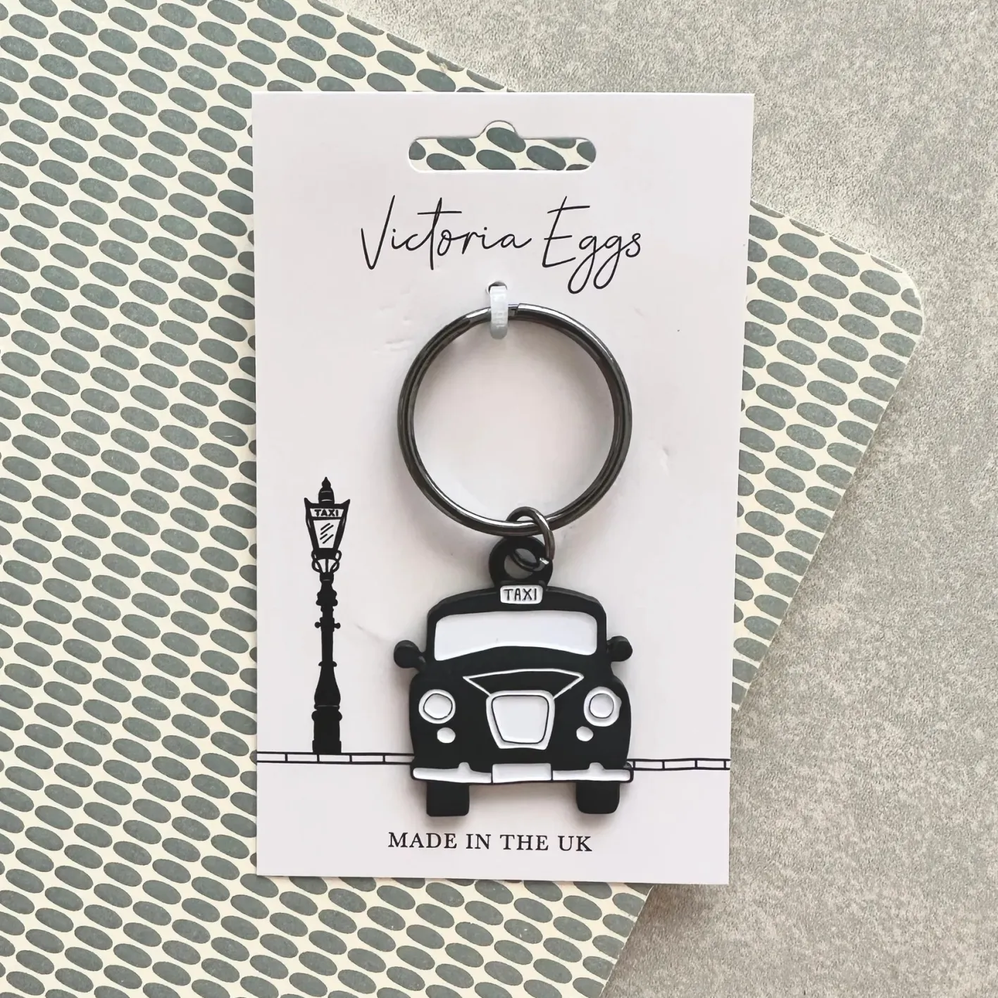 Victoria Eggs Black Taxi Keyring