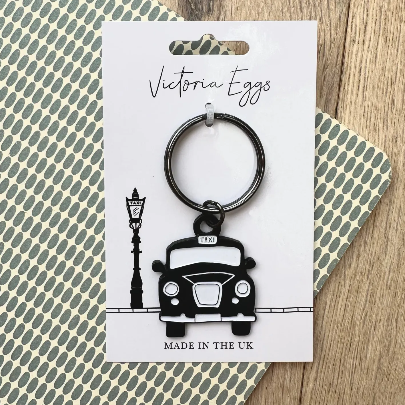 Victoria Eggs Black Taxi Keyring
