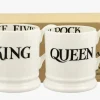 Emma Bridgewater Black Toast King & Queen Set of 2 1/2 Pint Mugs